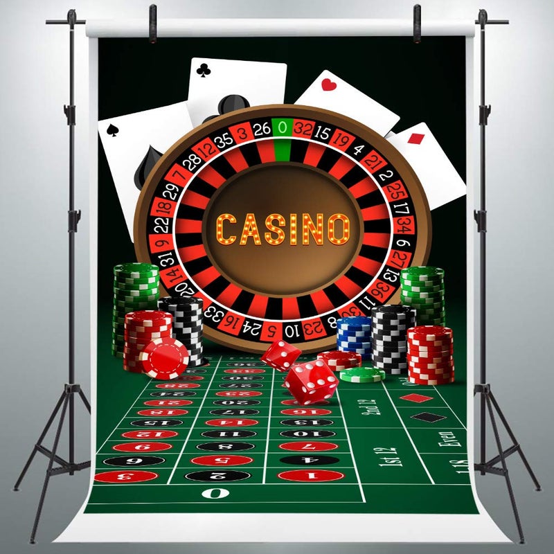 PHMOJEN 6x9ft Casino Backdrop Table Chip Poker Dice Roulette Photography Background Vinyl Photo Studio Props BJYYPH2 - Image 3